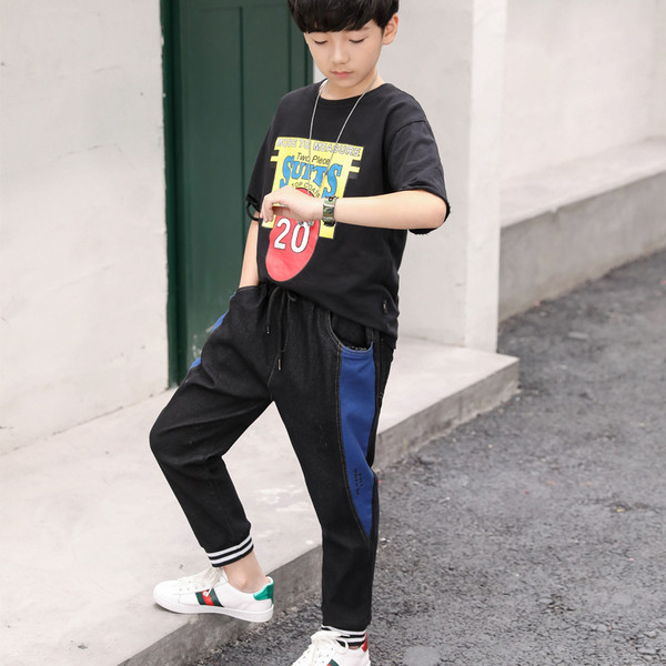 Pantaloni sport copii pentru baieti cu margine laterala