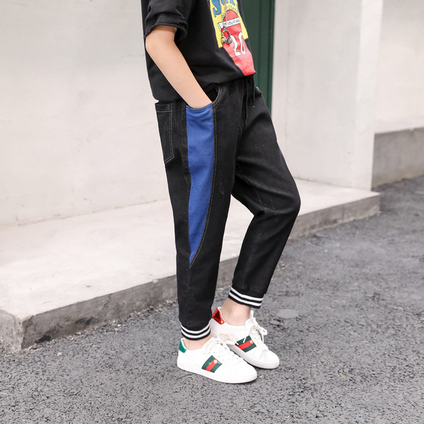 Pantaloni sport copii pentru baieti cu margine laterala