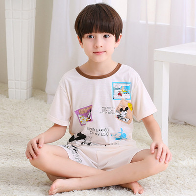 Детска пижама за момчета с къс ръкав и къси панталони в няколко цвята