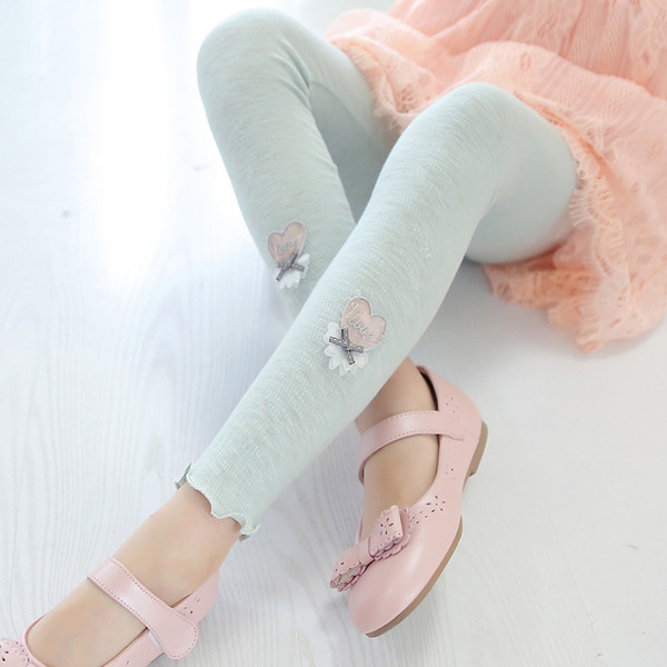 Jambiere lungi pentru copii pentru fata cu decor in trei culori