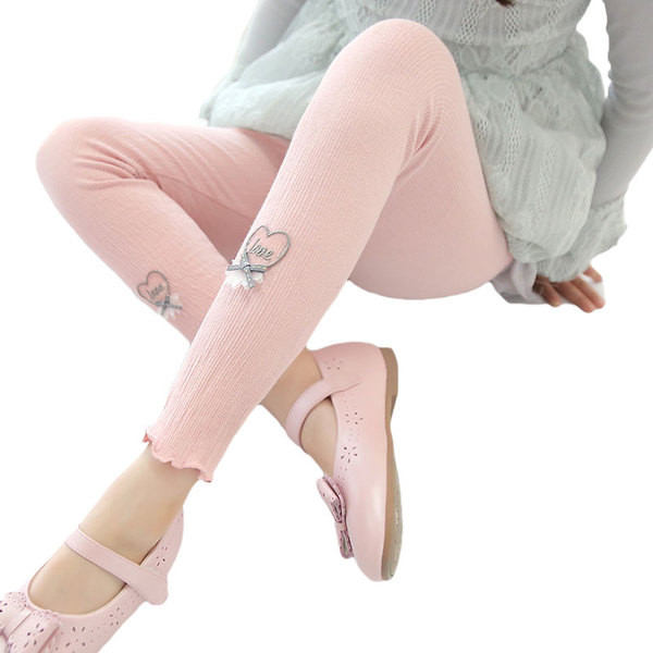 Jambiere lungi pentru copii pentru fata cu decor in trei culori