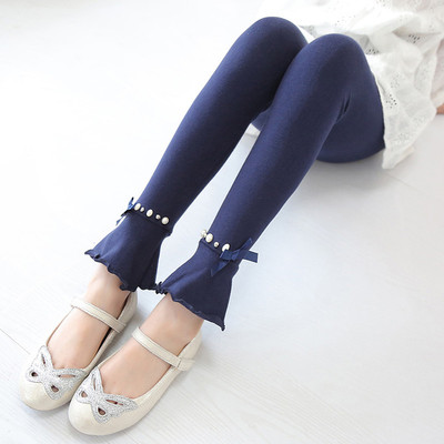 Jambiere moderne pentru copii pentru o fată în albastru cu decor