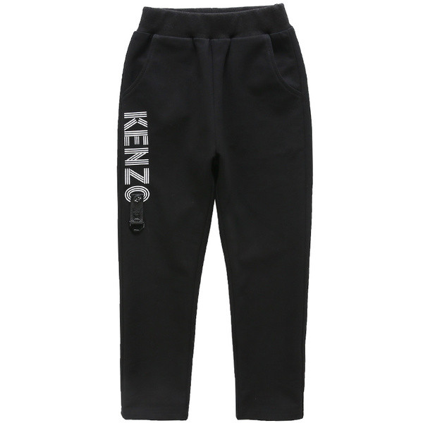 Pantaloni casual pentru băieți de culoare închisă cu inscripție