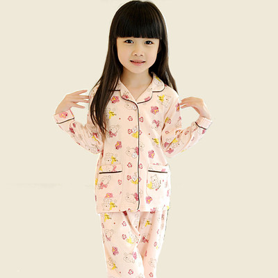 Πυτζάμες από βαμβάκι για κορίτσια με μπλούζα με μακριά μανίκια και μακρύ παντελόνι σε τρία χρώματα