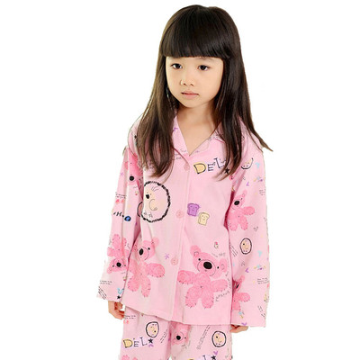 Πυτζάμες από βαμβάκι για κορίτσια με μπλούζα με μακριά μανίκια και μακρύ παντελόνι σε τρία χρώματα