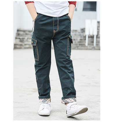 Pantaloni pentru copii in trei culori cu buzunare laterale