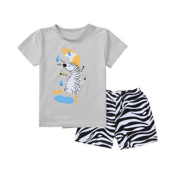 Детска пижама за лятото подходяща за момичта и момчетас апликация  в няколко цвята