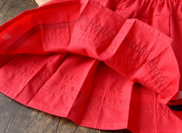 Fusta plisata pentru copii pentru fete in bleumarin si rosu