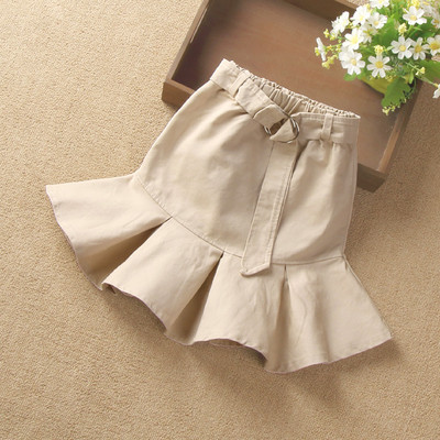 Fusta scurta moderna pentru copii in galben si alb