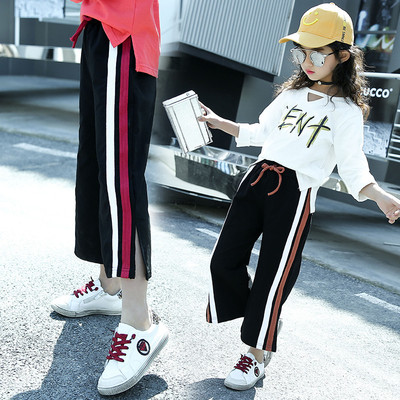 Детски панталон за момиче в два цвята - широк модел