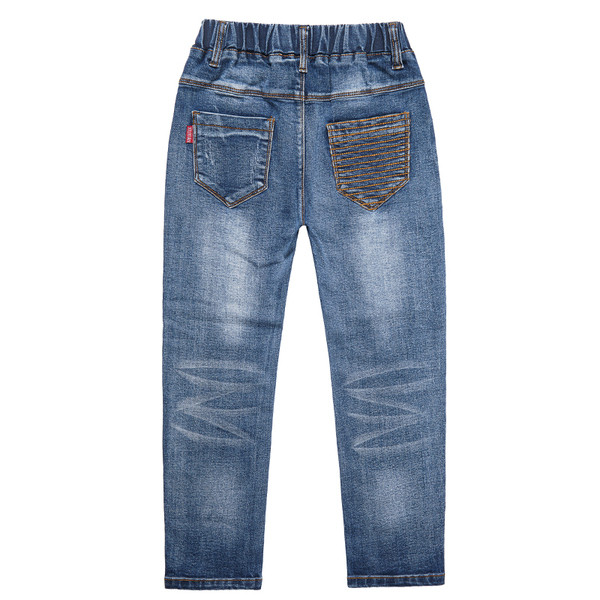 Blugi moderni pentru copii de culoare închisă cu broderie