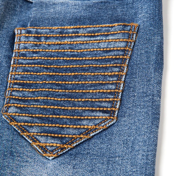 Blugi moderni pentru copii de culoare închisă cu broderie