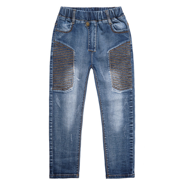 Blugi moderni pentru copii de culoare închisă cu broderie