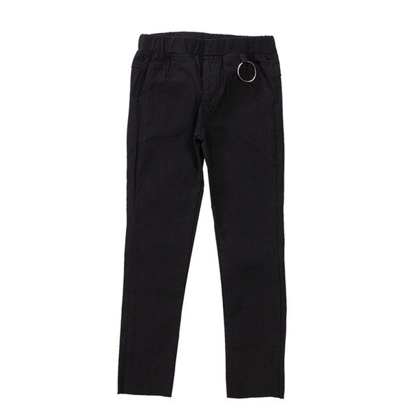 Pantaloni casual pentru copii in negru cu talie inalta