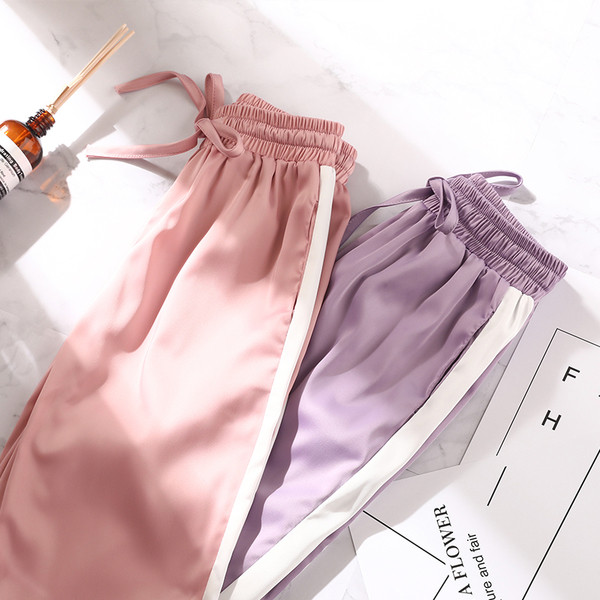 Pantaloni copii sport-eleganți pentru o fată în două culori