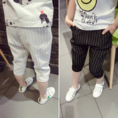 Παιδικό ριγέ παντελόνι 7/8 σε δύο χρώματα