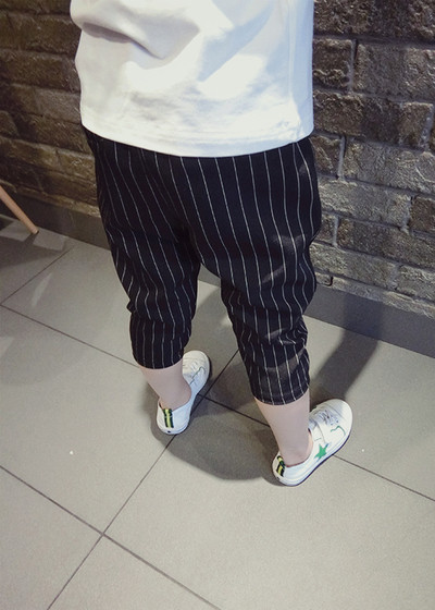 Παιδικό ριγέ παντελόνι 7/8 σε δύο χρώματα