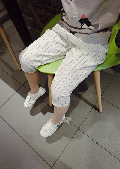 Παιδικό ριγέ παντελόνι 7/8 σε δύο χρώματα