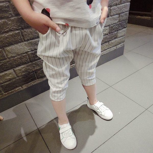 Παιδικό ριγέ παντελόνι 7/8 σε δύο χρώματα