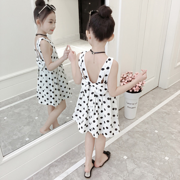 Rochie eleganta pentru copii cu spate decupat si panglica in doua modele