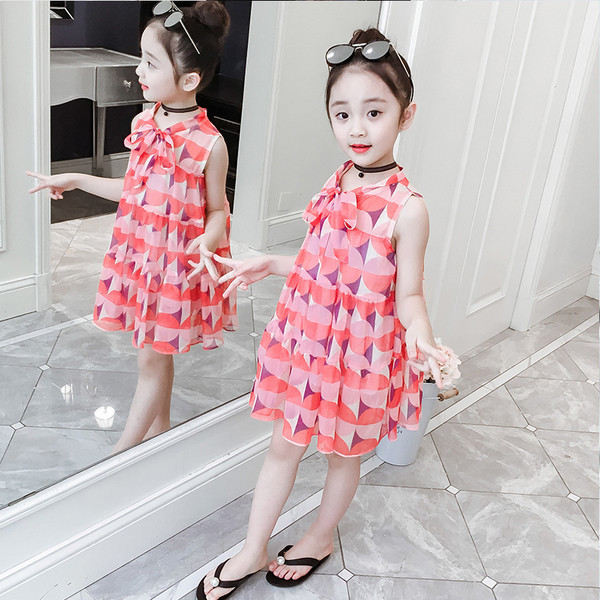 Rochie colorata decupata pentru copii in doua culori