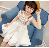 Rochie de copii pentru fete cu motive etnice in doua culori