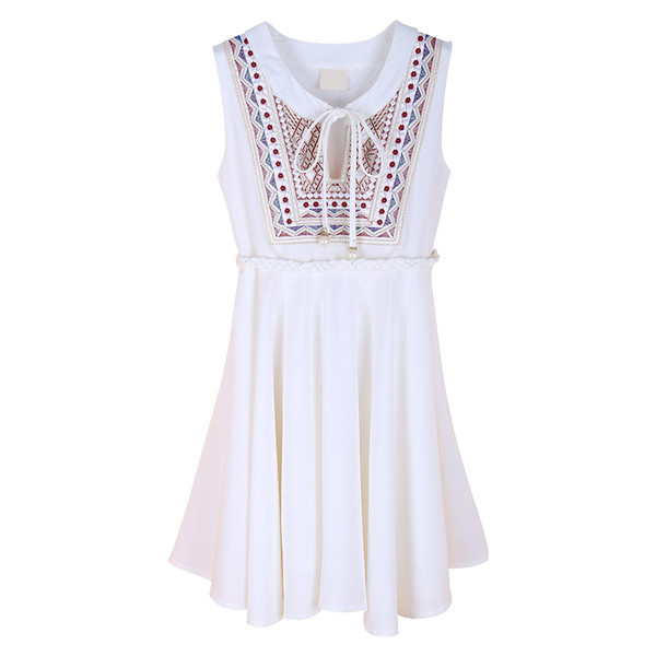 Rochie de copii pentru fete cu motive etnice in doua culori