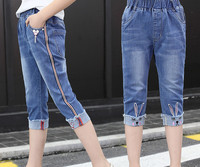 Blugi copii pentru fata cu lungimea 3/4 in trei modele