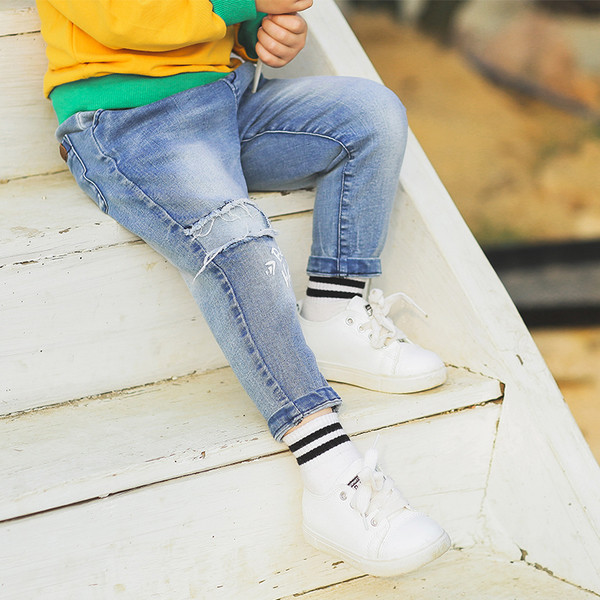 Blugi casual pentru copii pentru baieti de culoare deschisa