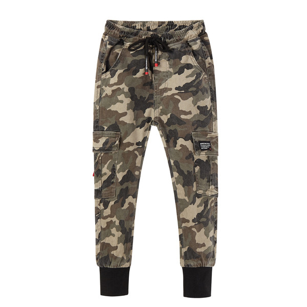 Pantaloni casual de camuflaj pentru copii cu elastic la glezna