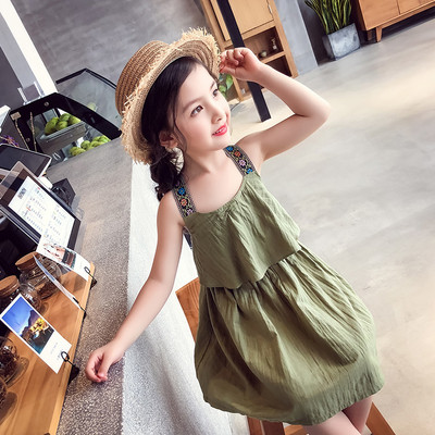 Παιδικό φόρεμα σε δύο χρώματα με ανοιχτή πλάτη και κορδέλα