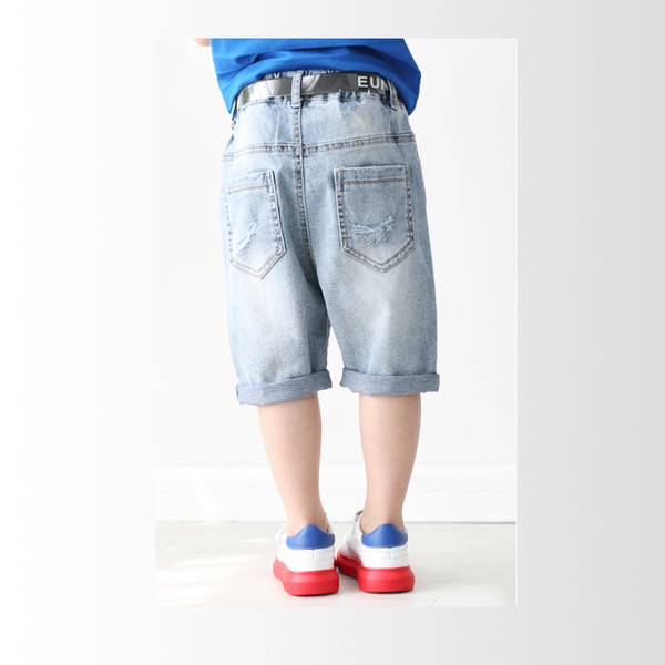 Blugi copii moderni 7/8 pentru baieti model lat cu inscriptii