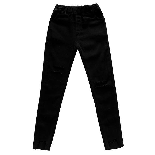 Pantaloni copii pentru o fata cu motive rupte in negru