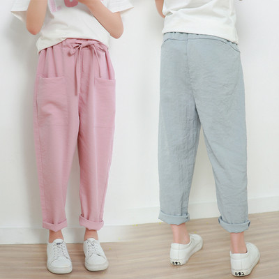 Ежедневен детски панталон за момиче в два цвята-широк модел