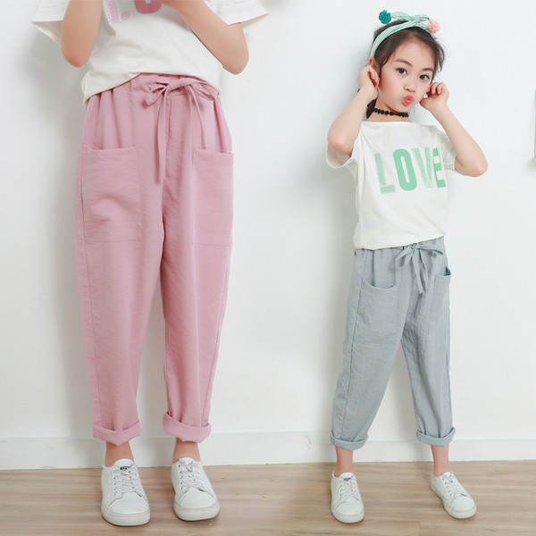 Pantaloni casual copii pentru o fata in doua culori-model lat