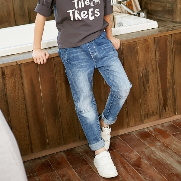 Blugi pentru copii eleganti cu talie inalta in doua culori