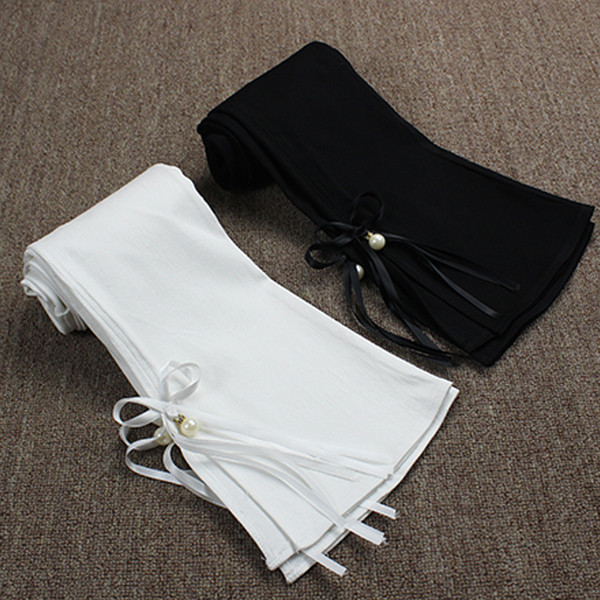 Pantaloni copii pentru o fata cu talie inalta si panglica in trei culori