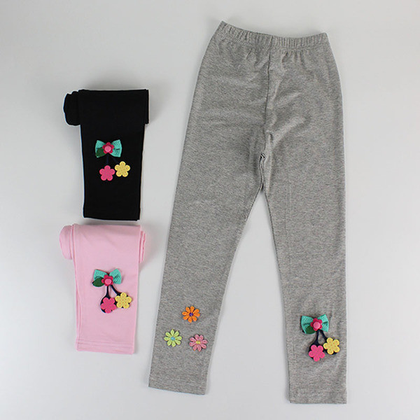 Jambiere pentru copii pentru fata cu decor 3D in trei culori