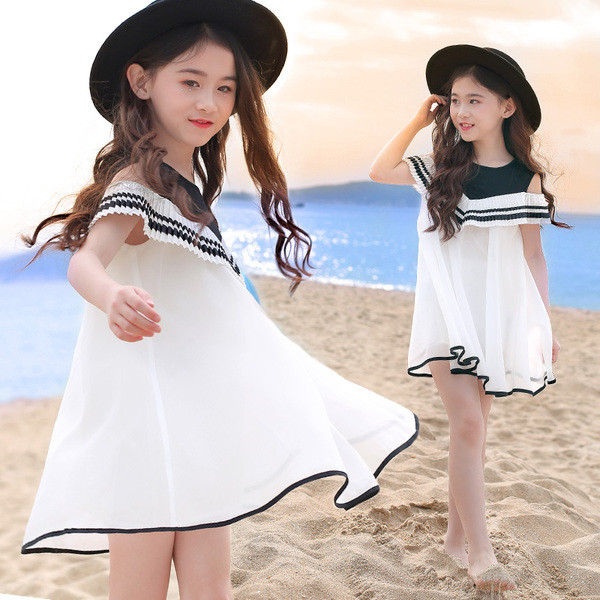 Rochie de vara pentru copii decupata in trei culori