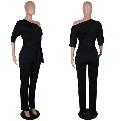 Κομψή γυναικεία ολόσομη φόρμα με υψηλή μέση σε επτά χρώματα