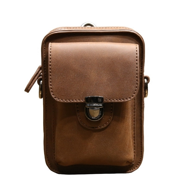 Κομψή μικρή  ανδρική τσάντα σε μαύρο και καφέ χρώμα