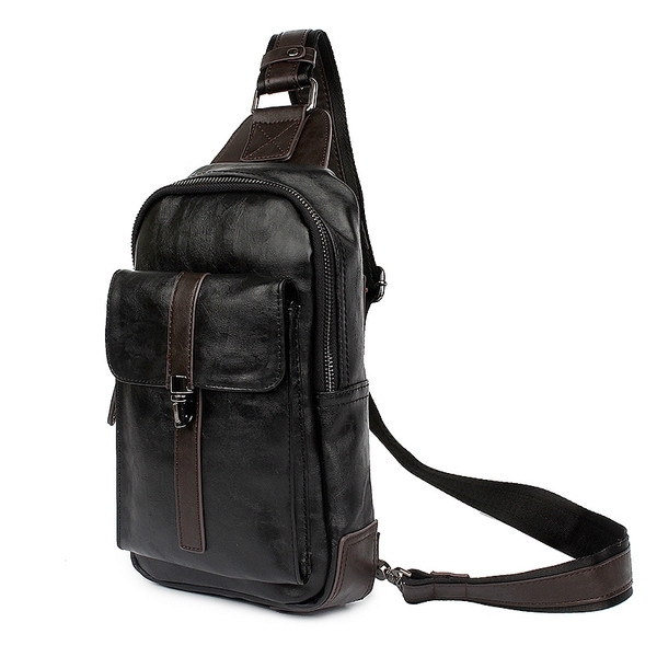 Geanta de barbati confortabila din piele ecologica de culoare neagra