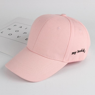 Pălărie de damă cu vizor și inscripție în negru, gri și roz