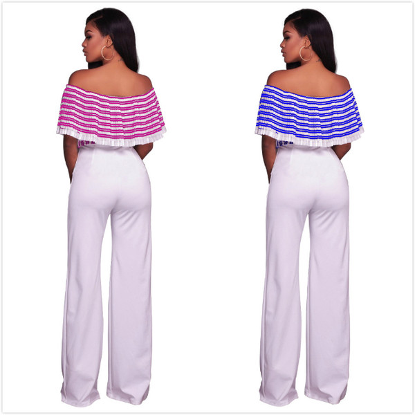 NOU salopetă elegantă de damă cu umăr căzut și broderie în trei modele