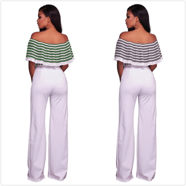 NOU salopetă elegantă de damă cu umăr căzut și broderie în trei modele