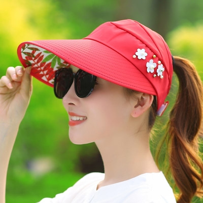 Palarie de vara moderna de dama cu motive florale in diferite culori