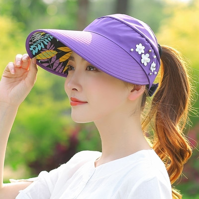 Palarie de vara moderna de dama cu motive florale in diferite culori