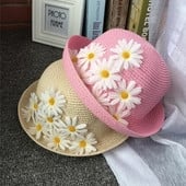 Palarie de plaja moderna cu elemente florale in diferite culori