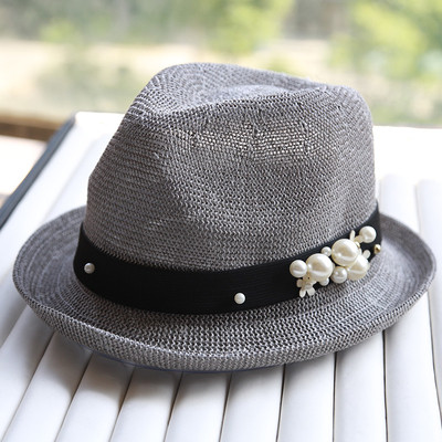 Palarie casual dama decorata cu perle in mai multe culori