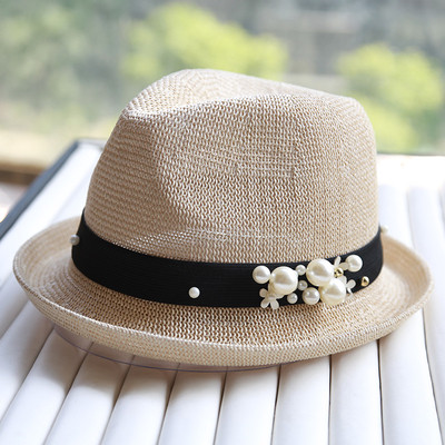 Palarie casual dama decorata cu perle in mai multe culori